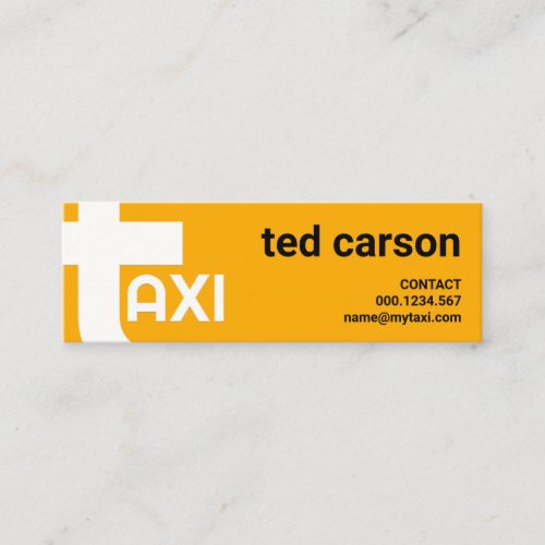 Oversize Alphabet_T Bold Yellow Taxi Service Mini Business Card