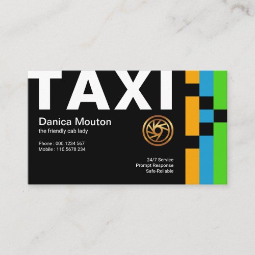 Oversize Bold TAXI Simple Energetic Taxi Driver Business Card