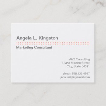 Oversize Modern Micro Dot Cherry Red Gray Custom Business Card by FidesDesign at Zazzle