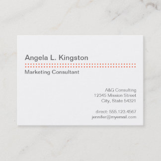 Oversize modern micro dot cherry red gray custom business card