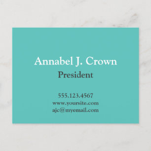 Oversize solid teal company logo traditional busin postcard