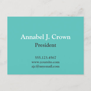 Oversize solid teal company logo traditional busin postcard