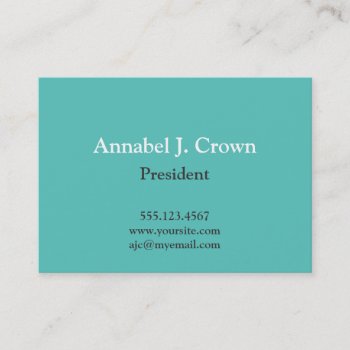 Oversize Solid Teal Company Logo Traditional Business Card by FidesDesign at Zazzle