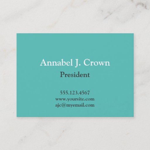 Customizable Oversize solid teal company logo traditional business cards
