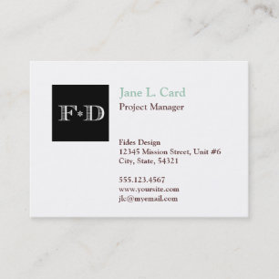 Oversize thumbnail logo simply chic white brown business card