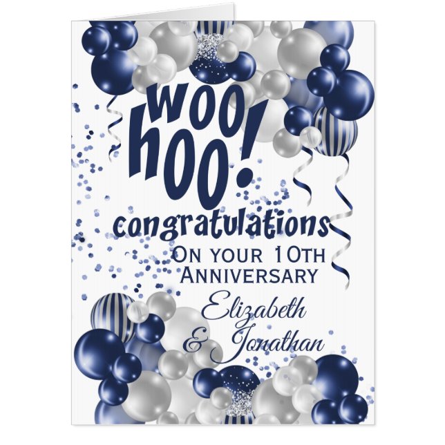 Oversized 10th Anniversary Congratulations Card (Front)