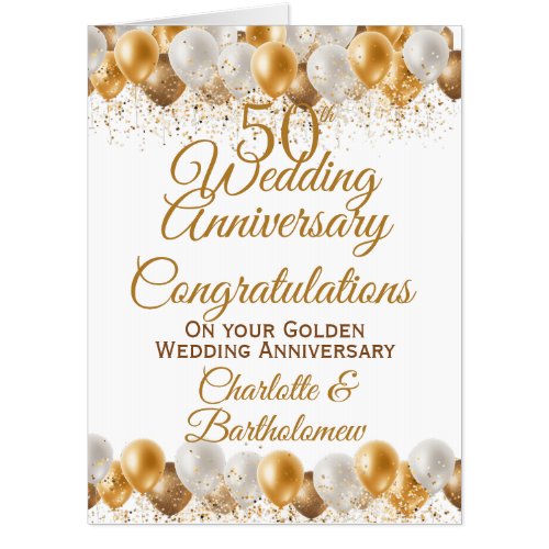 Oversized 50th Wedding Anniversary Congratulations Card