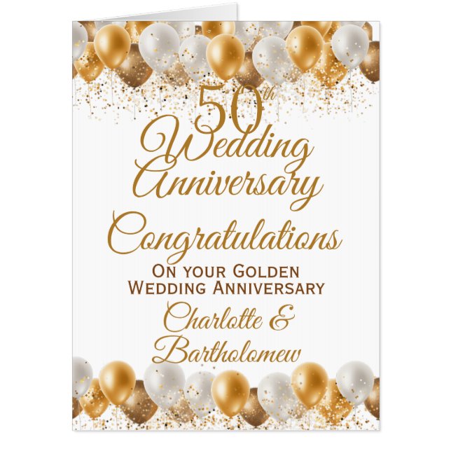 Oversized 50th Wedding Anniversary Congratulations Card (Front)