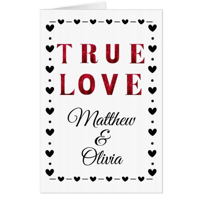 Oversized Black and Red Valentines' Day Card (Front)