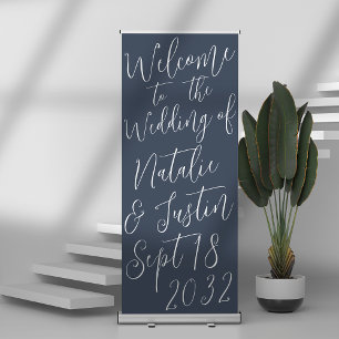 Oversized Calligraphy Script Wedding Welcome Retractable Banner