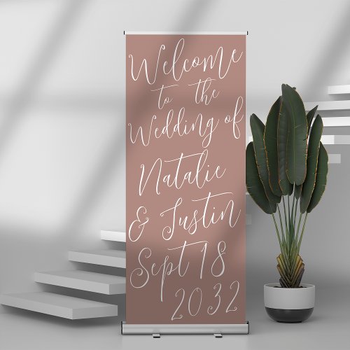 Oversized Calligraphy Script Wedding Welcome Retractable Banner