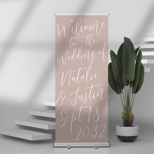 Oversized Calligraphy Script Wedding Welcome Retractable Banner