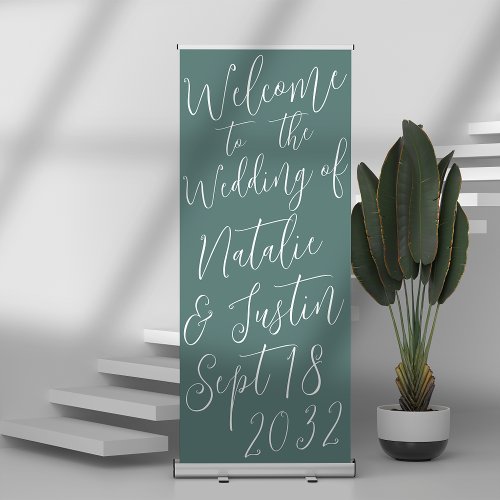 Oversized Calligraphy Script Wedding Welcome Retractable Banner