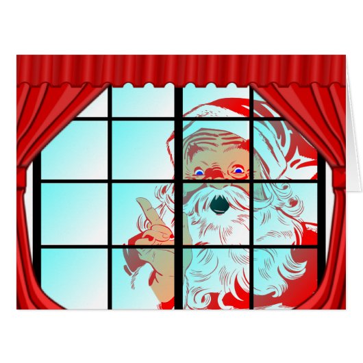Oversized Christmas Santa Window Scene Cards (Front Horizontal)