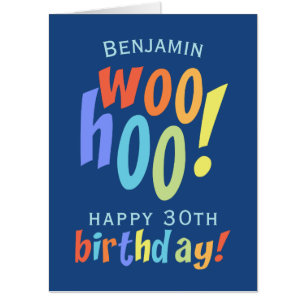 Oversized Colorful Any Age Birthday Card