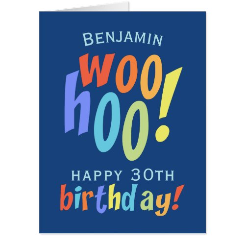 Oversized Colorful Any Age Birthday Card