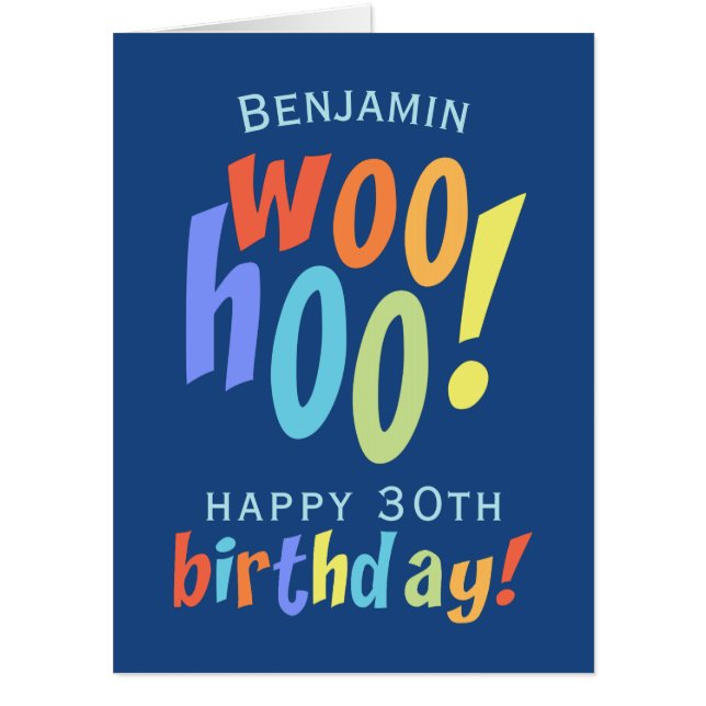Oversized Colorful Any Age Birthday Card (Front)