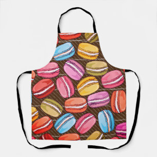 Oversized Colorful Macaroon Cookies Pattern Apron