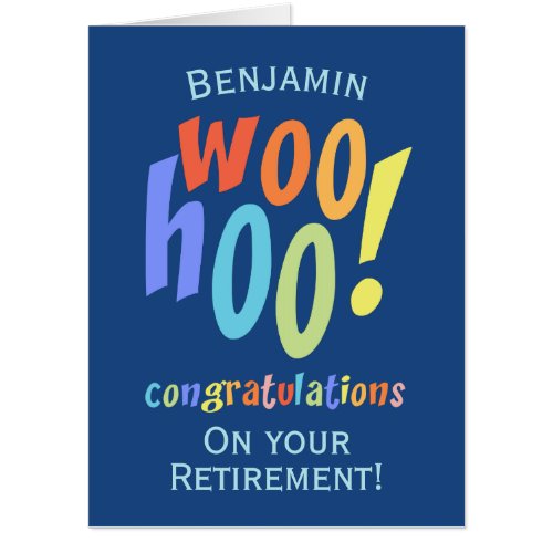 Oversized Colorful Retirement Congratulations Card