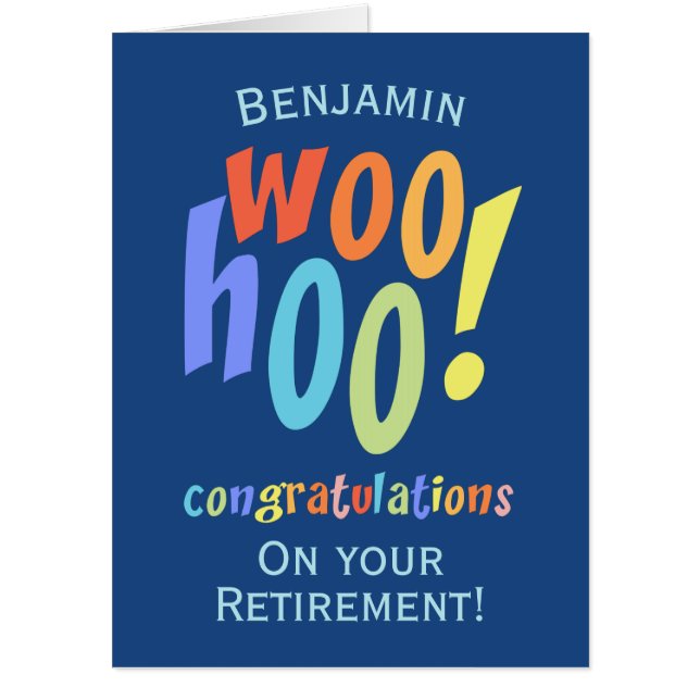 Oversized Colorful Retirement Congratulations Card (Front)