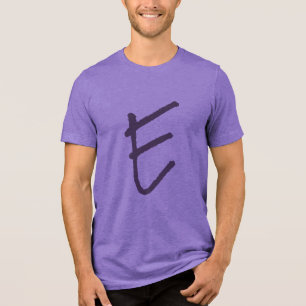 Oversized "E" Purple T-Shirt Tri-Blend Shirt