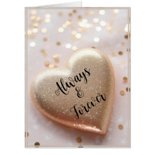 Oversized Elegant Gold Glitter Valentines Card