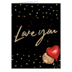 Oversized Gold and Black Valentine's Day Card