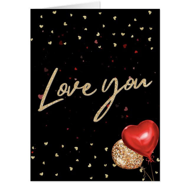 Oversized Gold and Black Valentine's Day Card (Front)