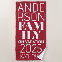 Oversized Letters Family Name Red