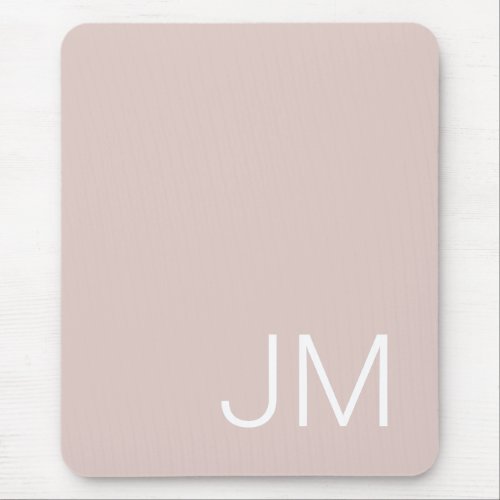 Oversized Monogrammed Initials Blush Pink Mouse Pad