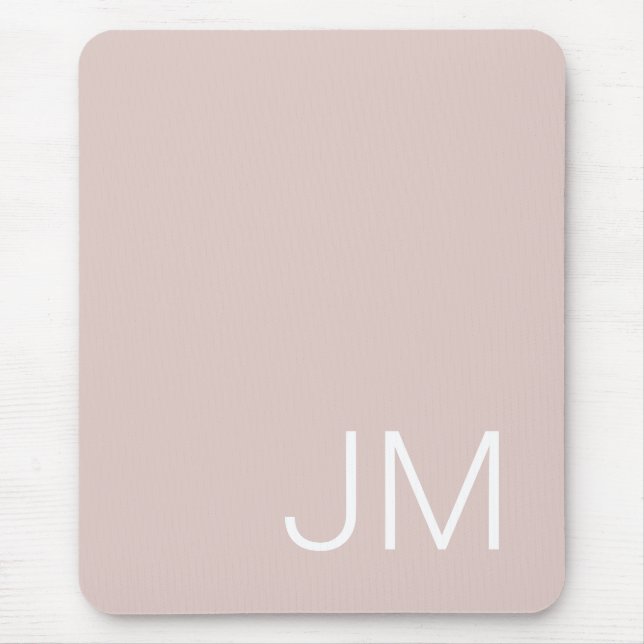 Oversized Monogrammed Initials Blush Pink Mouse Pad (Front)