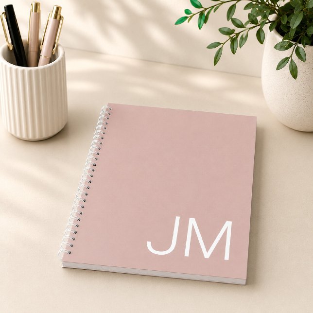 Oversized Monogrammed Initials Blush Pink Notebook (Creator Uploaded)