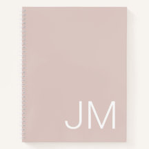 Oversized Monogrammed Initials Blush Pink Notebook