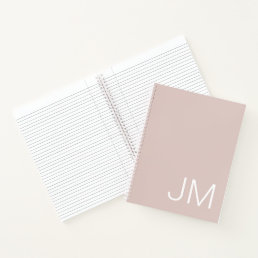 Oversized Monogrammed Initials Blush Pink Notebook