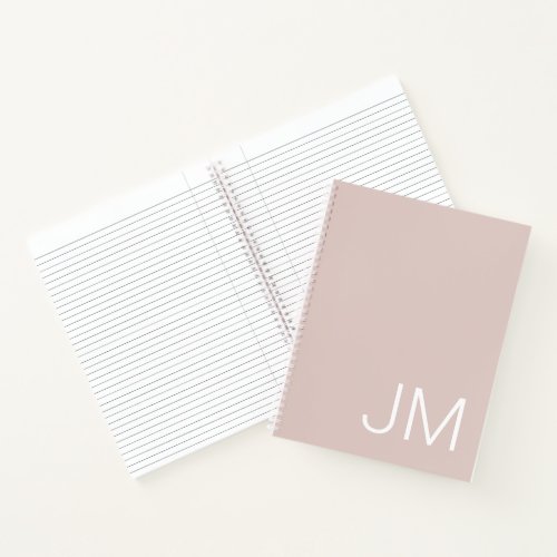 Oversized Monogrammed Initials Blush Pink Notebook