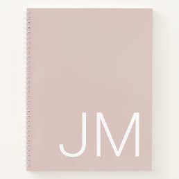 Oversized Monogrammed Initials Blush Pink Notebook