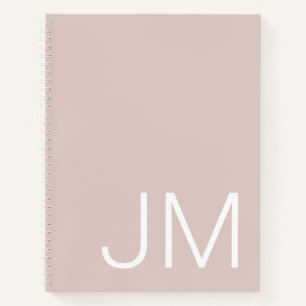 Oversized Monogrammed Initials Blush Pink Notebook