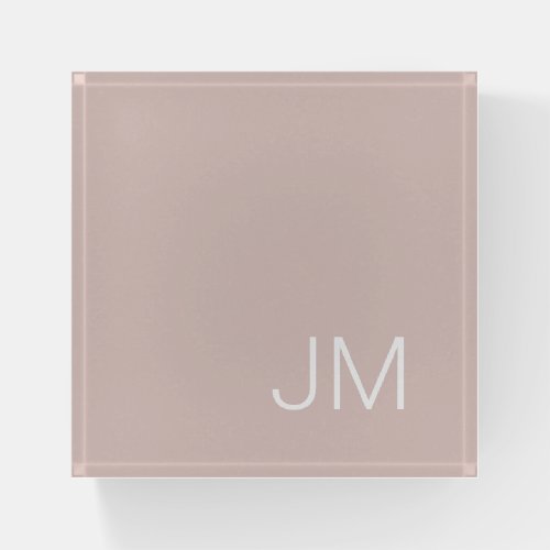 Oversized Monogrammed Initials Blush Pink Paperweight