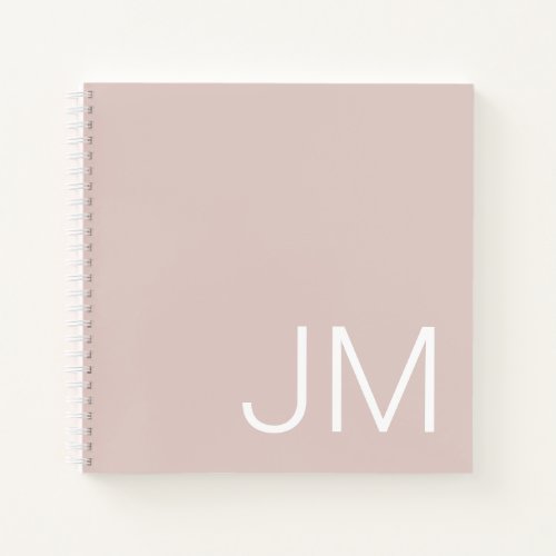 Oversized Monogrammed Initials Pink Sketchbook Notebook