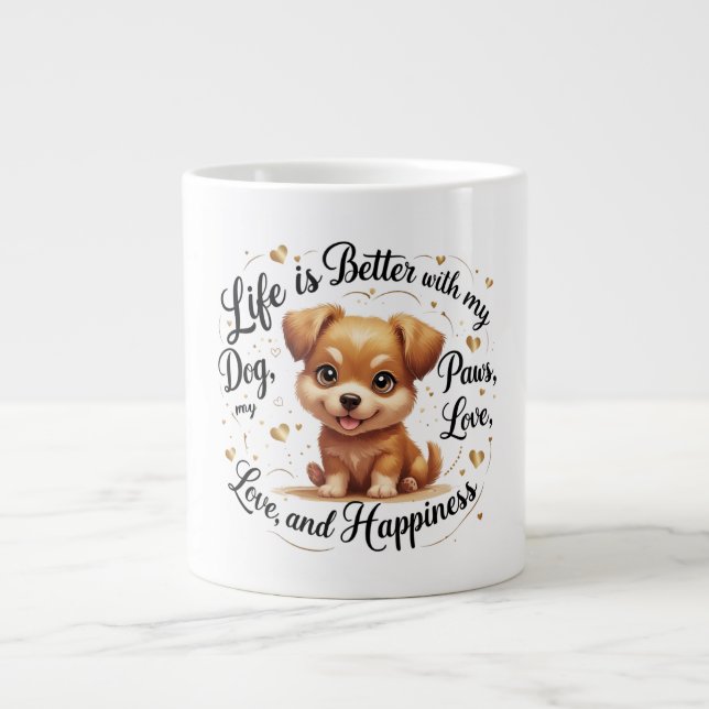 Oversized Paws, Overflowing Love Mug (Front)