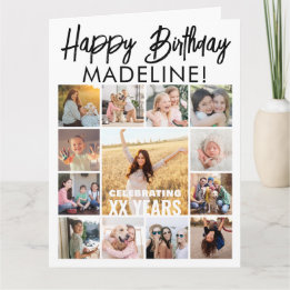 Oversized Photo Collage Happy Birthday Folded Card