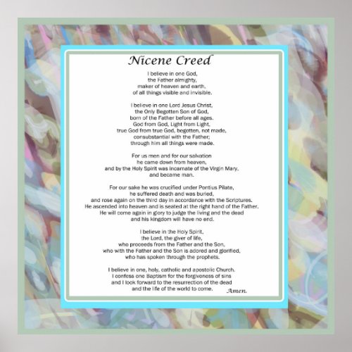 Oversized Poster Nicene Creed Multiple Sizes Avail