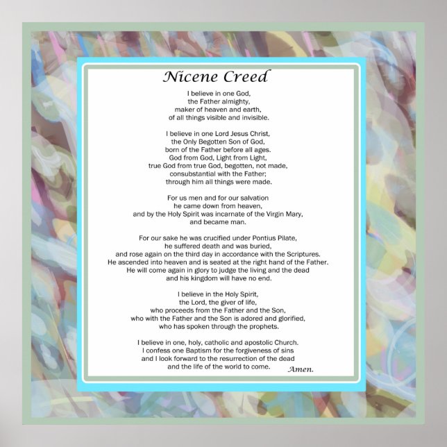 Oversized Poster Nicene Creed Multiple Sizes Avail (Front)