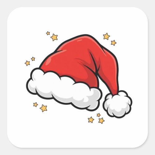 Oversized Santa Hat Holiday Sticker
