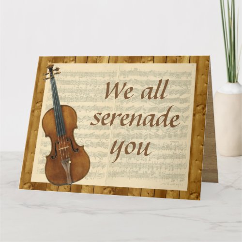 Oversized Serenade from Group Violin and Music Card