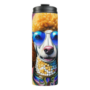 Oversized Sunglasses Poodle Dog Thermal Tumbler