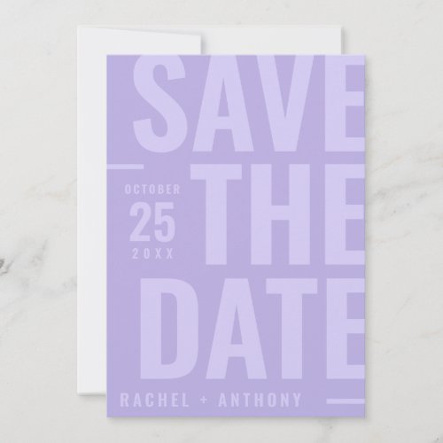Oversized Typography Digital Lilac Photo Monogram Save The Date