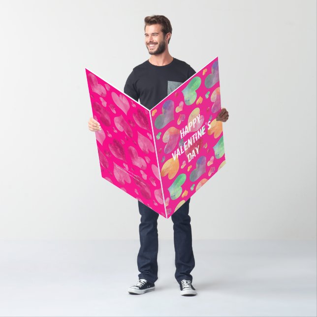 Oversized Valentine Boyfriend Girlfriend Hearts Card (In Situ)