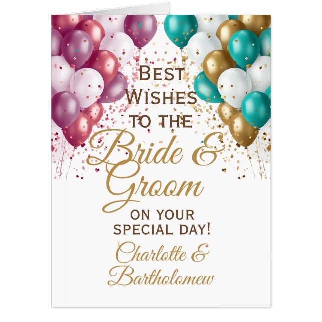 Oversized Wedding Bride & Groom Congratulations Card (Front)