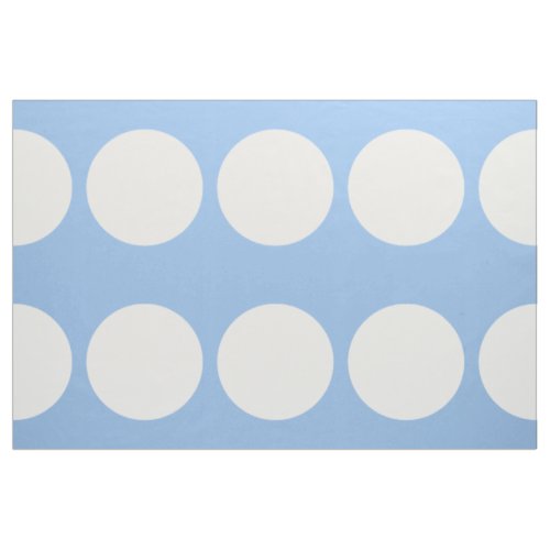 Oversized White Polka Dots on Light Blue Fabric